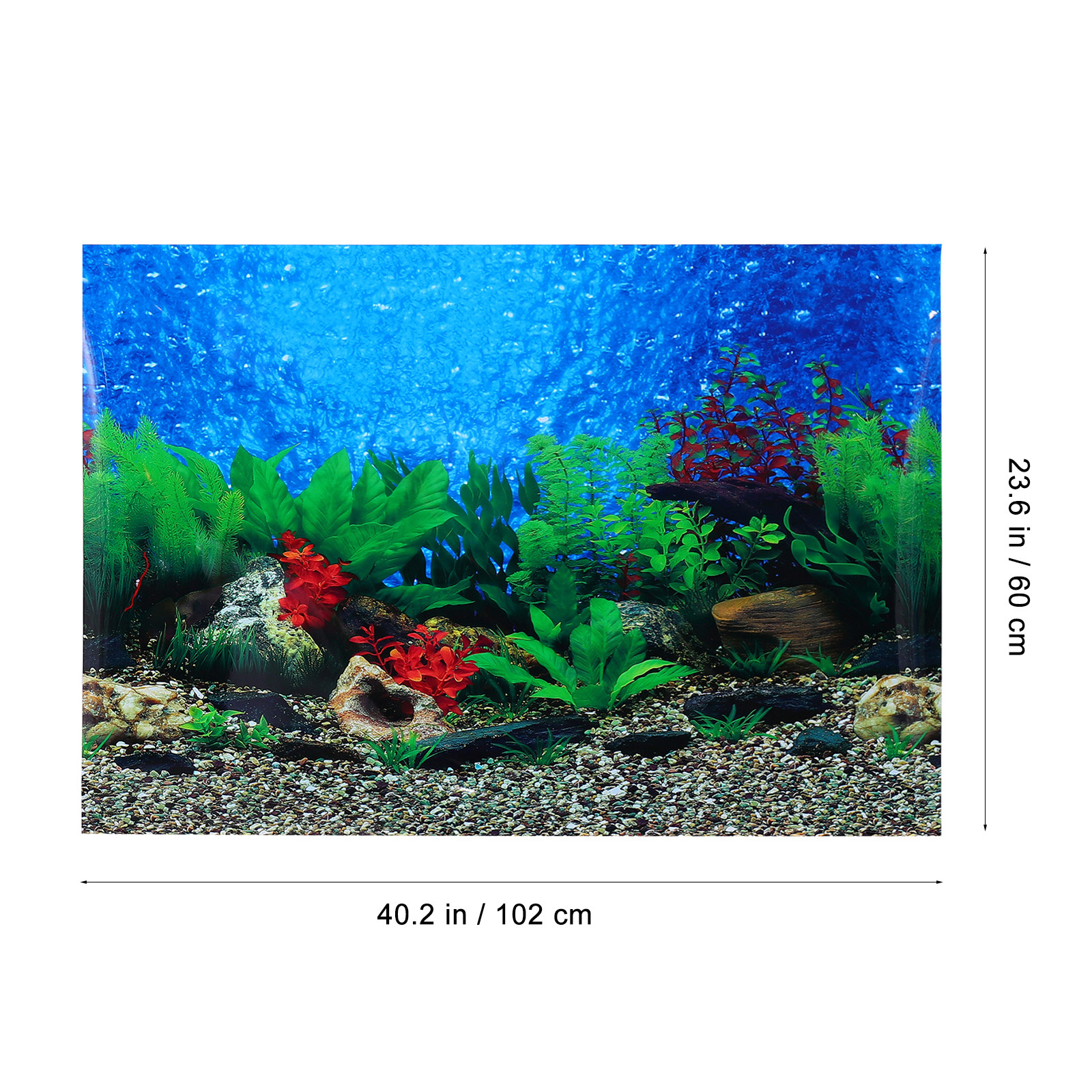 3D Fish Tank Sticker 60x102cm  - Marine Aquarium Wallpaper のレビューと価格
