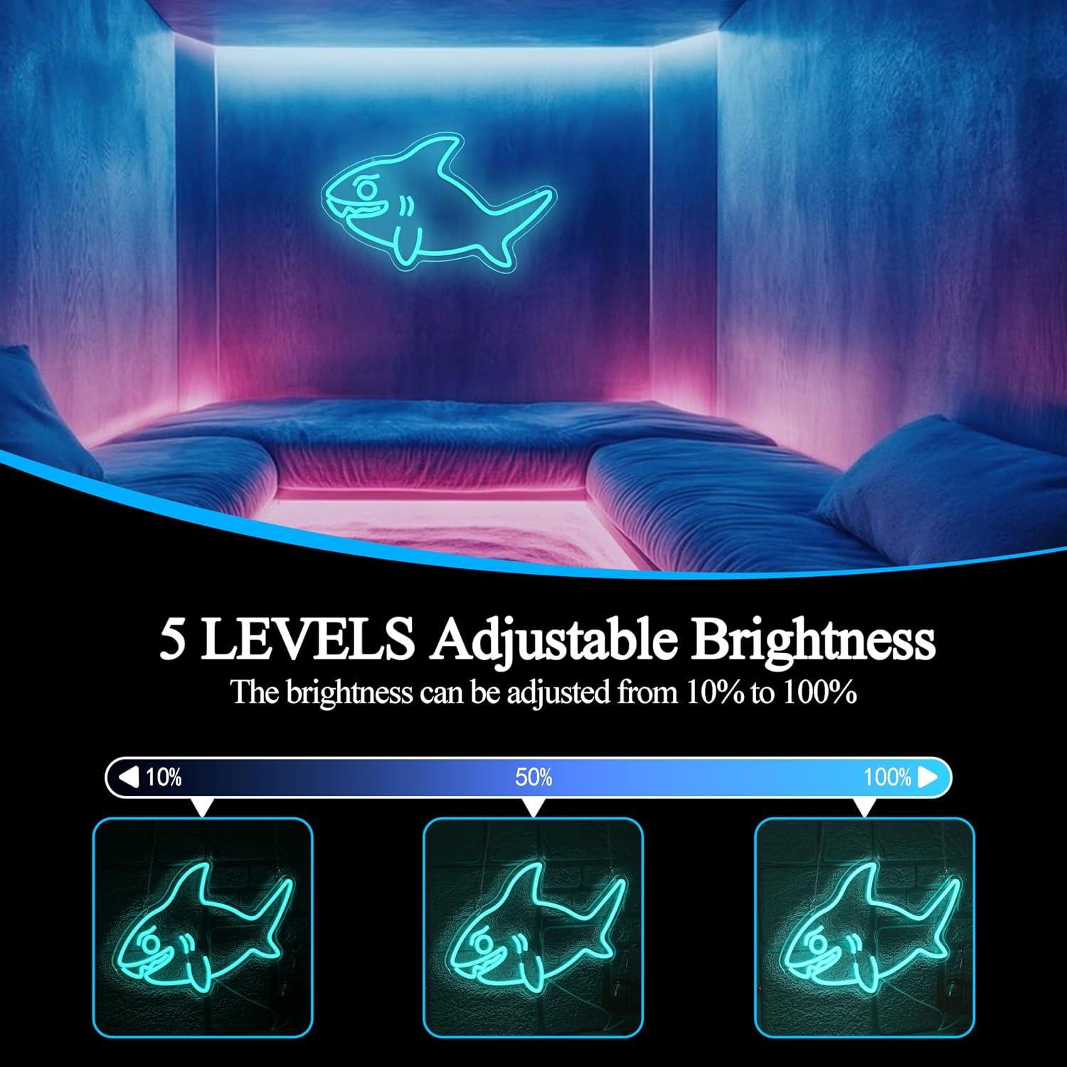 Shark Neon Sign USB Dimmable L - Marine Zoo のレビューと価格