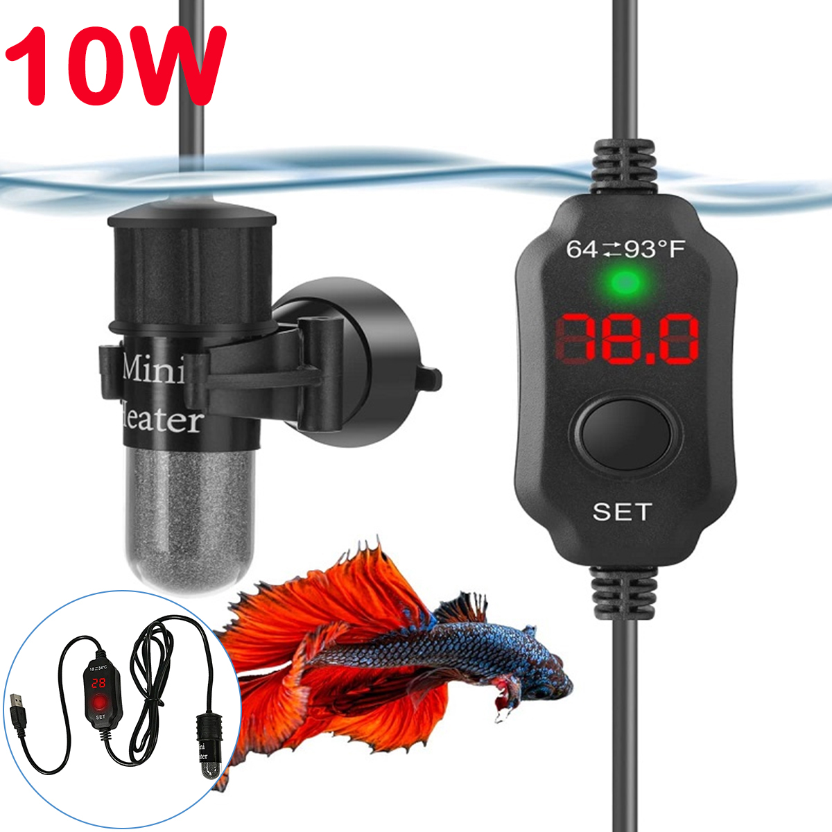 10W Adjustable Aquarium Heater - Marine Aquarium Nano のレビューと価格